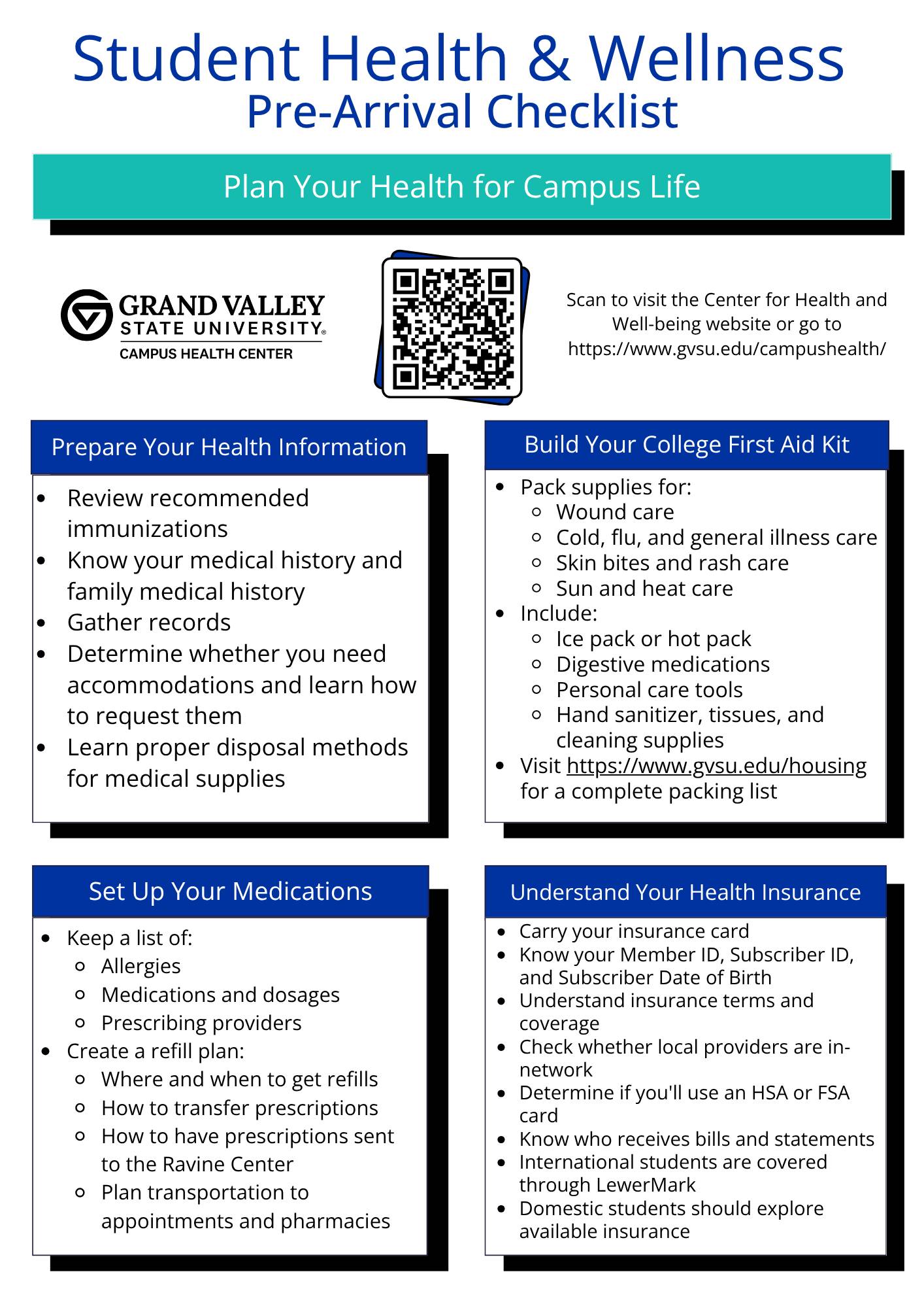 pre-arrival student health checklist cover photo